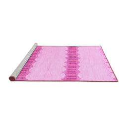 Sideview of Machine Washable Solid Pink Modern Rug, wshabs1423pnk