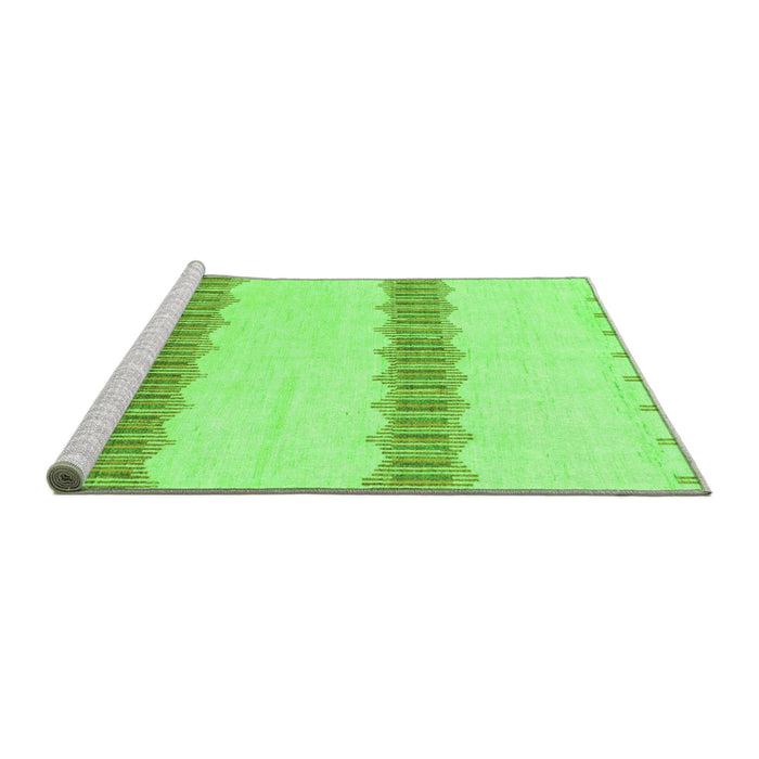 Sideview of Machine Washable Solid Green Modern Area Rugs, wshabs1423grn