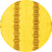 Round Solid Yellow Modern Rug, abs1423yw