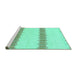 Sideview of Machine Washable Solid Turquoise Modern Area Rugs, wshabs1423turq