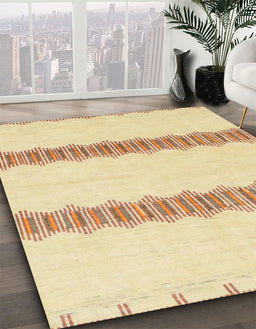 Machine Washable Abstract Sun Yellow Rug in a Family Room, wshabs1423