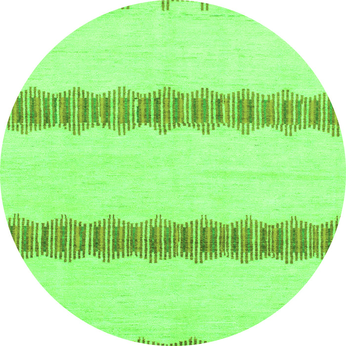 Round Solid Green Modern Rug, abs1423grn