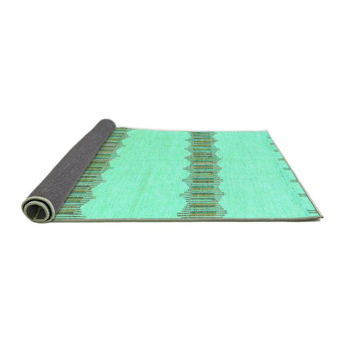 Sideview of Solid Turquoise Modern Rug, abs1423turq