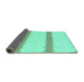 Sideview of Solid Turquoise Modern Rug, abs1423turq