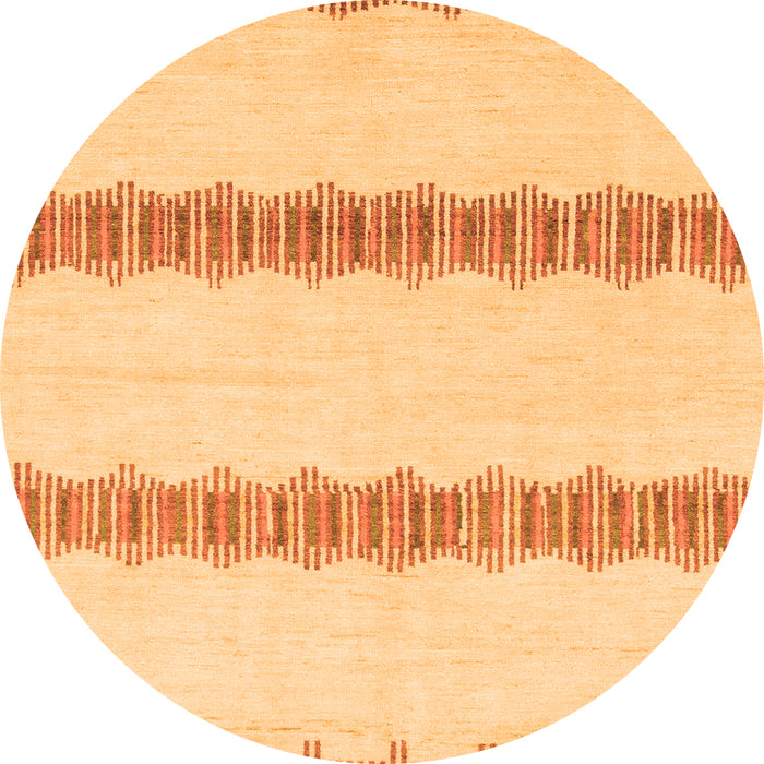 Round Solid Orange Modern Rug, abs1423org