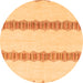 Round Solid Orange Modern Rug, abs1423org