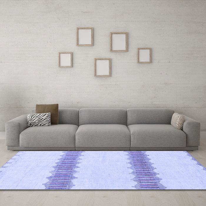 Machine Washable Solid Blue Modern Rug in a Living Room, wshabs1423blu