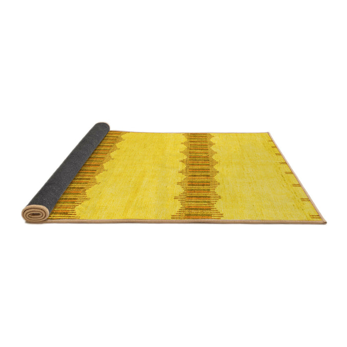 Sideview of Solid Yellow Modern Rug, abs1423yw