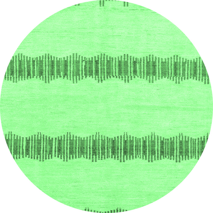 Round Solid Emerald Green Modern Rug, abs1423emgrn