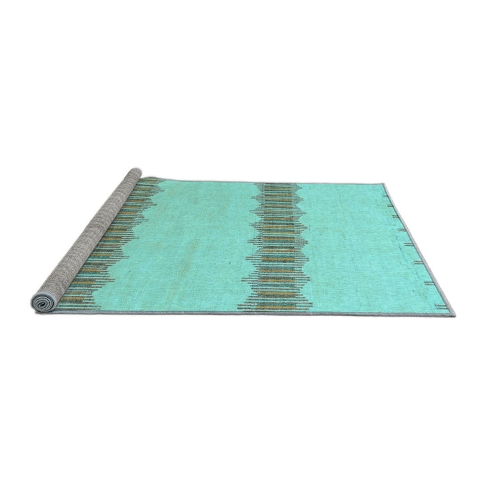 Sideview of Machine Washable Solid Light Blue Modern Rug, wshabs1423lblu