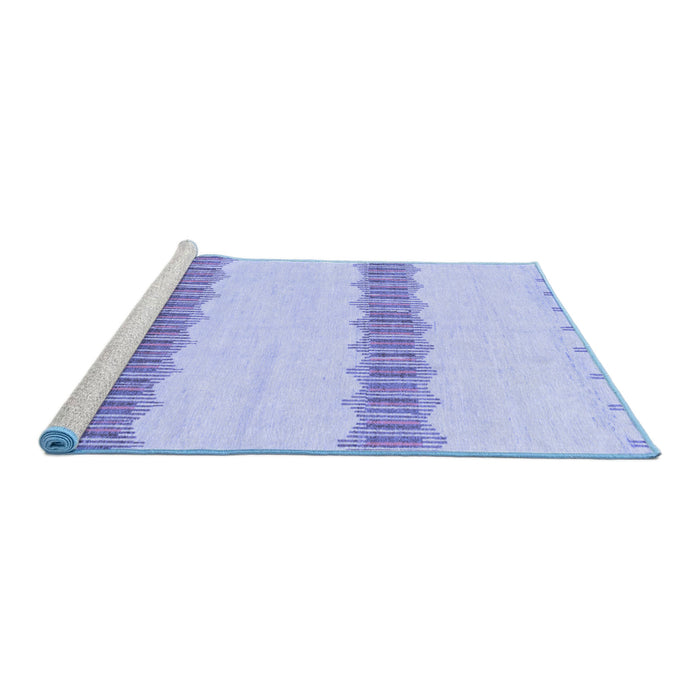 Sideview of Machine Washable Solid Blue Modern Rug, wshabs1423blu