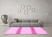 Machine Washable Solid Pink Modern Rug in a Living Room, wshabs1423pnk