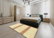 Machine Washable Abstract Sun Yellow Rug in a Bedroom, wshabs1423