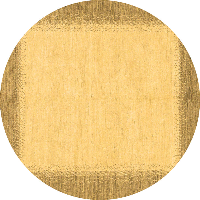 Round Machine Washable Solid Brown Modern Rug, wshabs1424brn