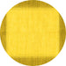 Round Solid Yellow Modern Rug, abs1424yw