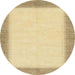 Round Machine Washable Abstract Mustard Yellow Rug, wshabs1424