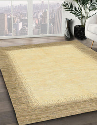 Abstract Mustard Yellow Solid Rug, abs1424