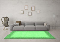 Machine Washable Solid Emerald Green Modern Rug, wshabs1424emgrn