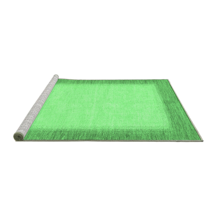 Sideview of Machine Washable Solid Emerald Green Modern Area Rugs, wshabs1424emgrn