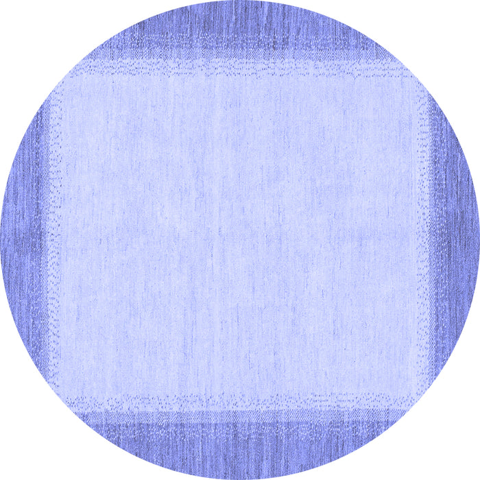 Round Solid Blue Modern Rug, abs1424blu