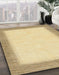 Abstract Mustard Yellow Solid Rug in Family Room, abs1424