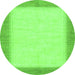 Round Solid Green Modern Rug, abs1424grn