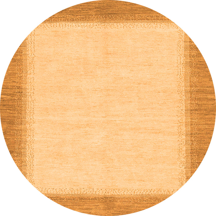 Round Solid Orange Modern Rug, abs1424org