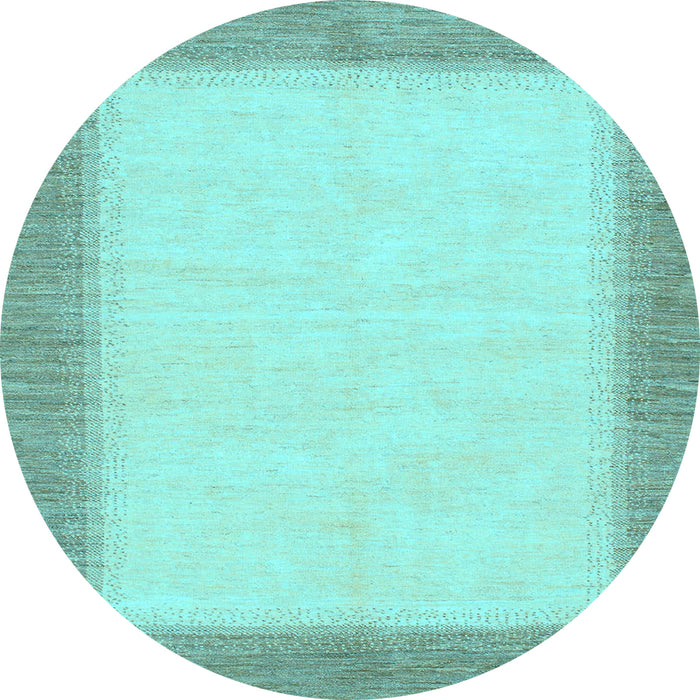 Round Solid Light Blue Modern Rug, abs1424lblu
