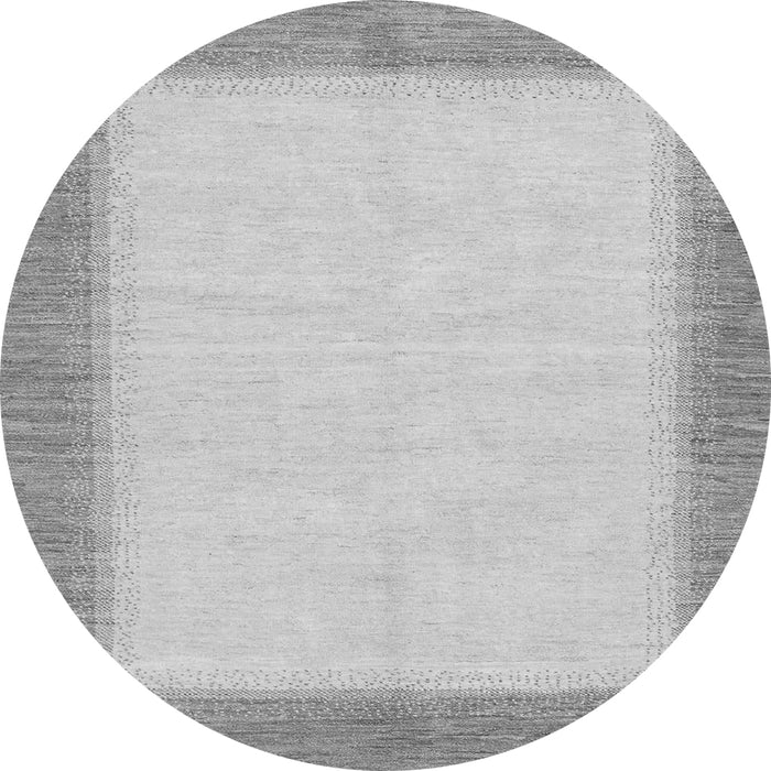 Round Solid Gray Modern Rug, abs1424gry