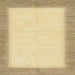 Square Machine Washable Abstract Mustard Yellow Rug, wshabs1424