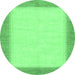 Round Solid Emerald Green Modern Rug, abs1424emgrn