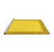 Sideview of Machine Washable Solid Yellow Modern Rug, wshabs1424yw