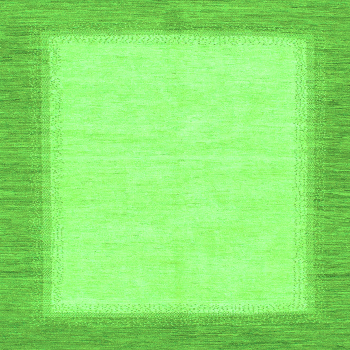 Square Machine Washable Solid Green Modern Area Rugs, wshabs1424grn
