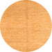 Round Solid Orange Modern Rug, abs1425org