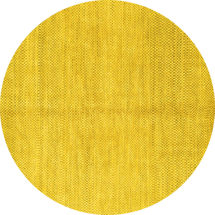 Round Solid Yellow Modern Rug, abs1425yw