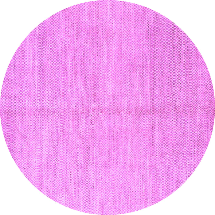 Round Machine Washable Solid Purple Modern Area Rugs, wshabs1425pur