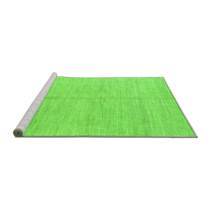 Sideview of Machine Washable Solid Green Modern Area Rugs, wshabs1425grn