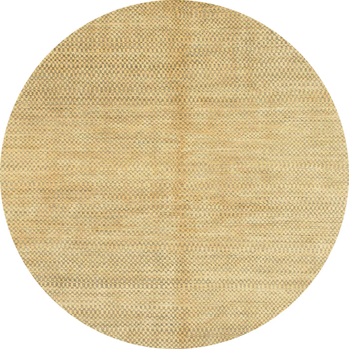 Round Abstract Gold Solid Rug, abs1425