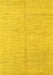 Machine Washable Solid Yellow Modern Rug, wshabs1425yw