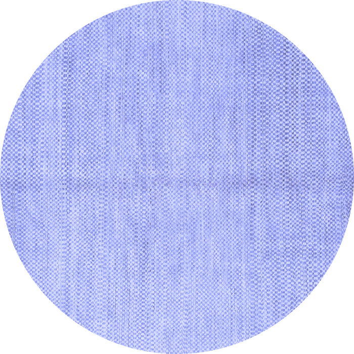 Round Machine Washable Solid Blue Modern Rug, wshabs1425blu