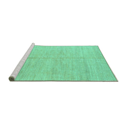 Sideview of Machine Washable Solid Turquoise Modern Area Rugs, wshabs1425turq