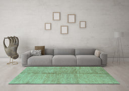 Machine Washable Abstract Turquoise Modern Area Rugs in a Living Room,, wshabs1426turq