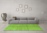 Machine Washable Abstract Green Modern Rug, wshabs1426grn