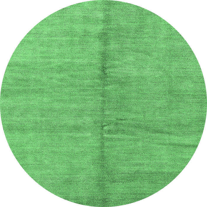 Round Machine Washable Abstract Emerald Green Modern Area Rugs, wshabs1426emgrn
