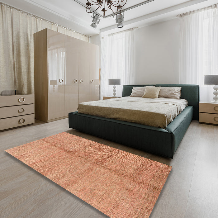 Abstract Orange Modern Rug in a Bedroom, abs1426