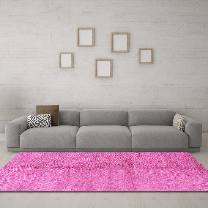 Machine Washable Abstract Pink Modern Rug in a Living Room, wshabs1426pnk