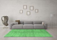 Machine Washable Abstract Emerald Green Modern Rug, wshabs1426emgrn