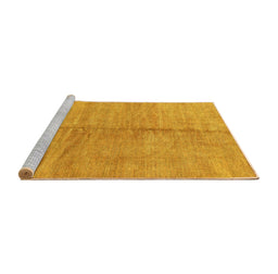 Sideview of Machine Washable Abstract Yellow Modern Rug, wshabs1426yw