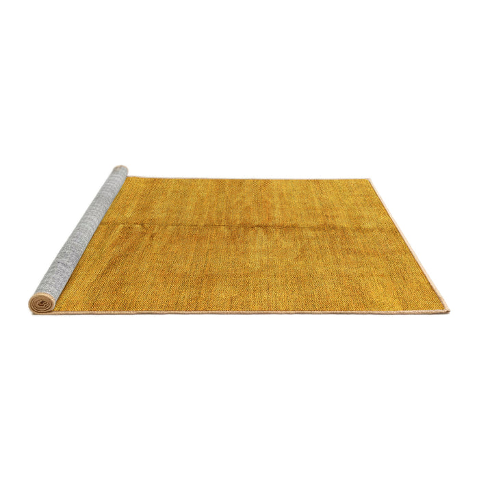 Sideview of Machine Washable Abstract Yellow Modern Rug, wshabs1426yw
