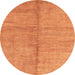 Round Machine Washable Abstract Orange Modern Area Rugs, wshabs1426org